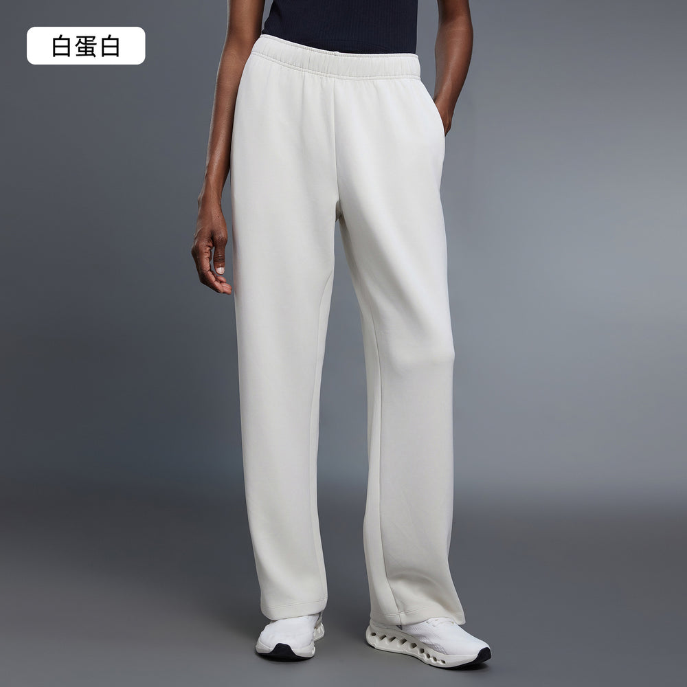 High-waisted, straight-leg casual pants with a fold-over waistband, perfect for running, fitness, and workouts. women's autumn trousers, style d25095