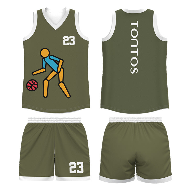 Adult game training jersey sports basketball jersey heat transfer quick drying jersey basketball jersey set custom printing