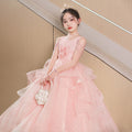 Girls' formal dresses: high-end elegance for runway, piano recital, host, performance, and children's day events - new  collection with tulle skirts