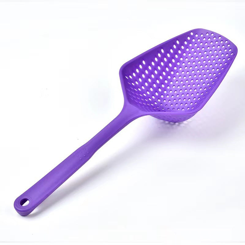 Large all-in-one long handle grid spatula, plastic ice spatula, water-proof spatula, draining spatula, draining spoon