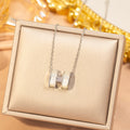 popular stylishfashion copper inlaid zirconium exquisite necklace for women niche styleeasiest for matchaccessible luxury non-fading clavicle chain jewelry