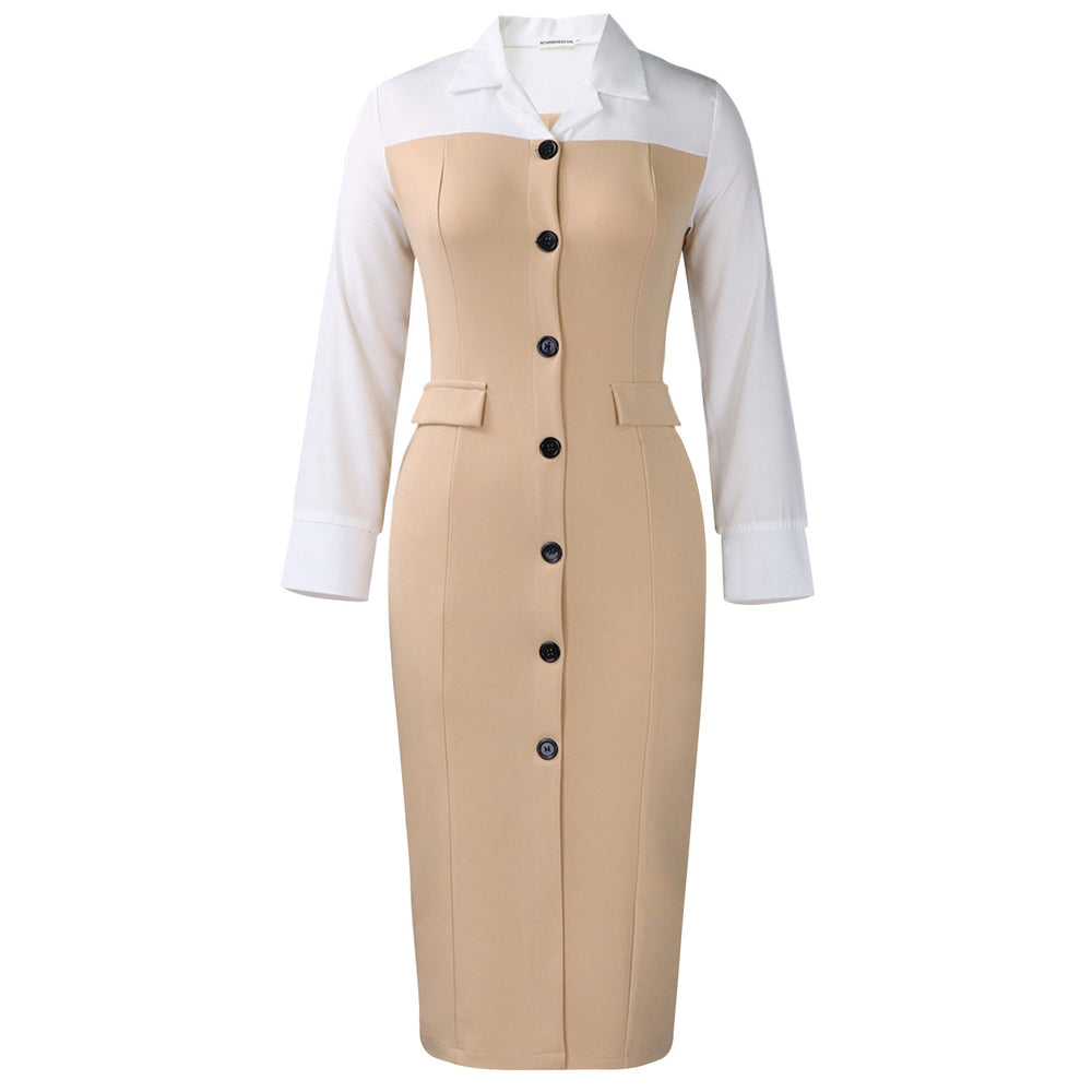 D600 european and american style women's autumn/winter fashion professional long-sleeve blazer collar patchwork bodycon pencil skirt foreign trade dress