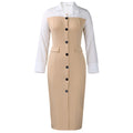 D600 european and american style women's autumn/winter fashion professional long-sleeve blazer collar patchwork bodycon pencil skirt foreign trade dress