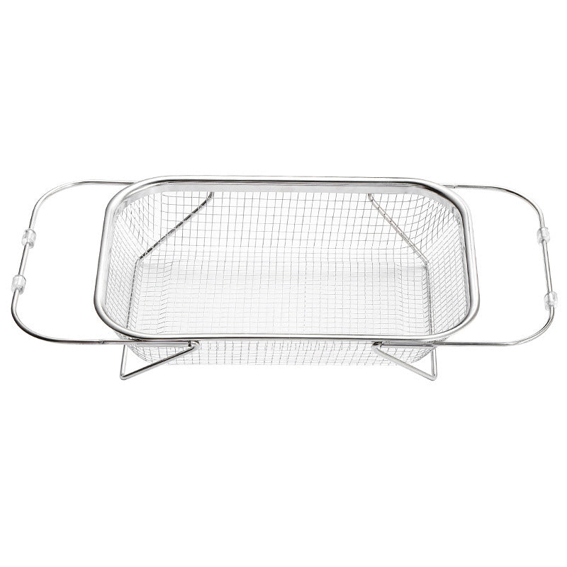 Drain basket, vegetable basin, kitchen dishes, drain rack, tableware, telescopic multi-functional stainless steel sink, pool drain rack