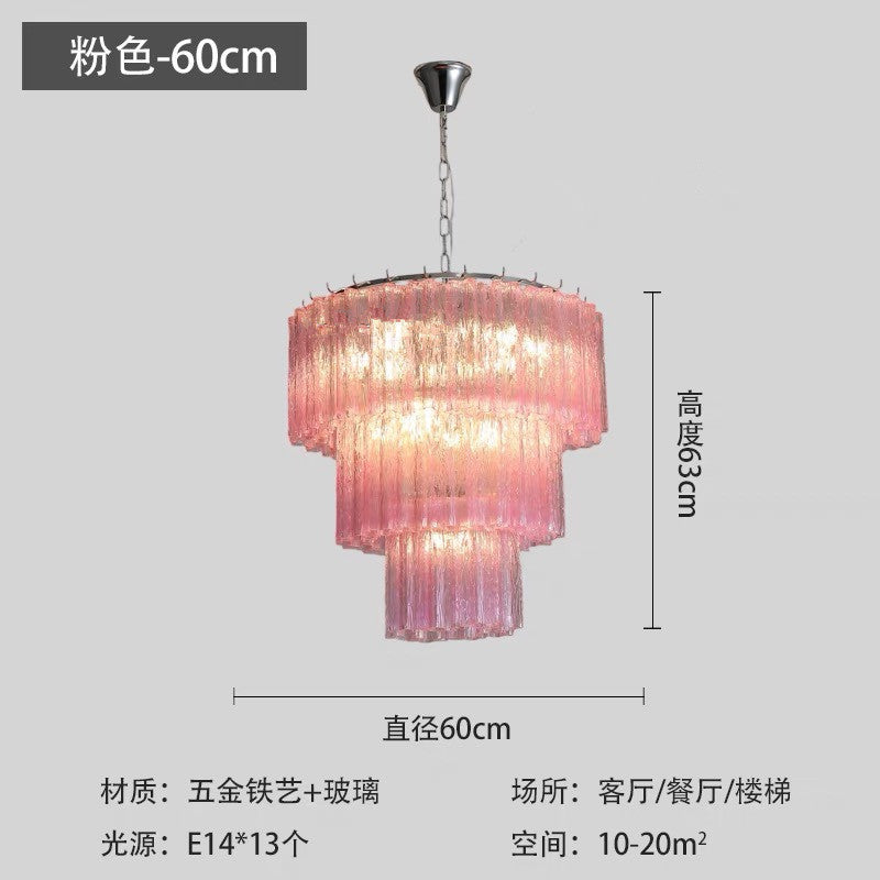 French light luxury crystal staircase light premium dining room bedroom villa lighting 2025 new living room chandelier