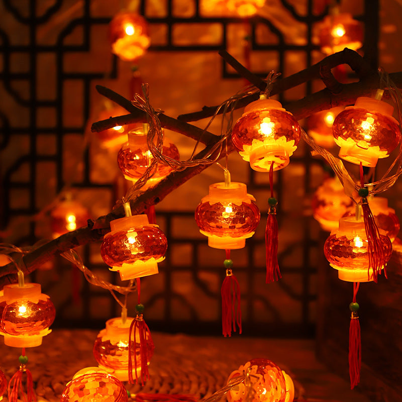 Directly from the manufacturer LED lights small light string red lanterns Chinese knot Lantern Festival New Year Spring Festival decorative battery flash