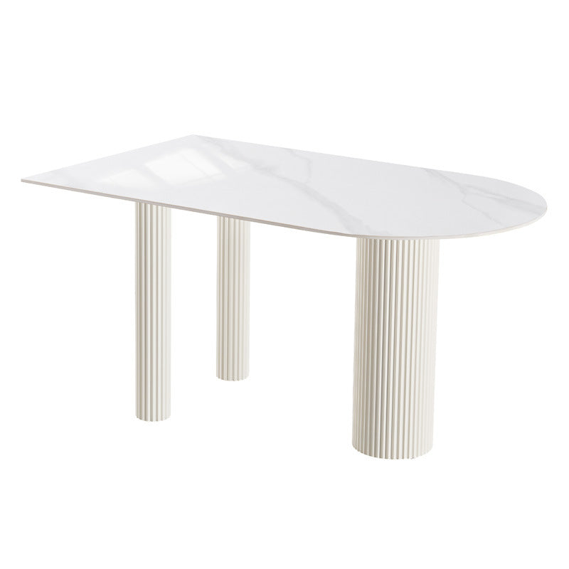 Source factory manufacturer wholesale rock slab dining table island small apartment all-in-one simple for home cream style dining table