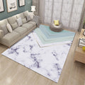 Custom-made modern minimalist marble texture plaid area rug - full coverage light luxury home living room carpet