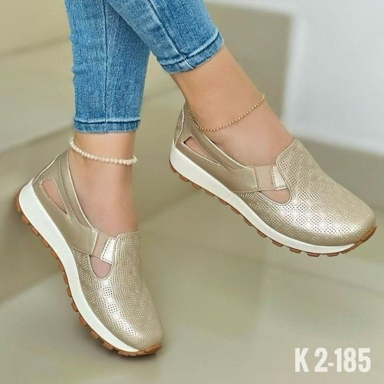 plus size women's shoes  spring/autumn korean style chunky platform loafers versatile slip-on casual sneakers wholesale