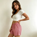 european and american export cross-border slim-fit spicy girl low-rise casual home plaid shorts