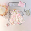 Summer lightweight chic girls' dress - floral cheongsam princess dress for baby girls - perfect for summer and first birthday celebrations