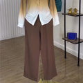 European and american women's clothing  autumn new collection: sweet and fresh gradient long-sleeve shirt and high-waisted straight-leg pants two-piece set