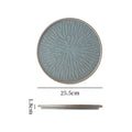 Stylishretro creative ceramic tableware kiln turned flat plate restaurant hotel stoneware western food steak plate japanese round plate