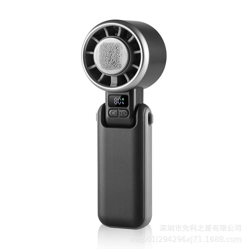three-in-one handheld turbine high-speed small fan charging new ice-sensing electric fan portable bladeless wind span