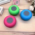 Bathroom waterproof wireless bluetooth speaker with color-changing lights, suction cup mount, mini outdoor rechargeable desktop speaker
