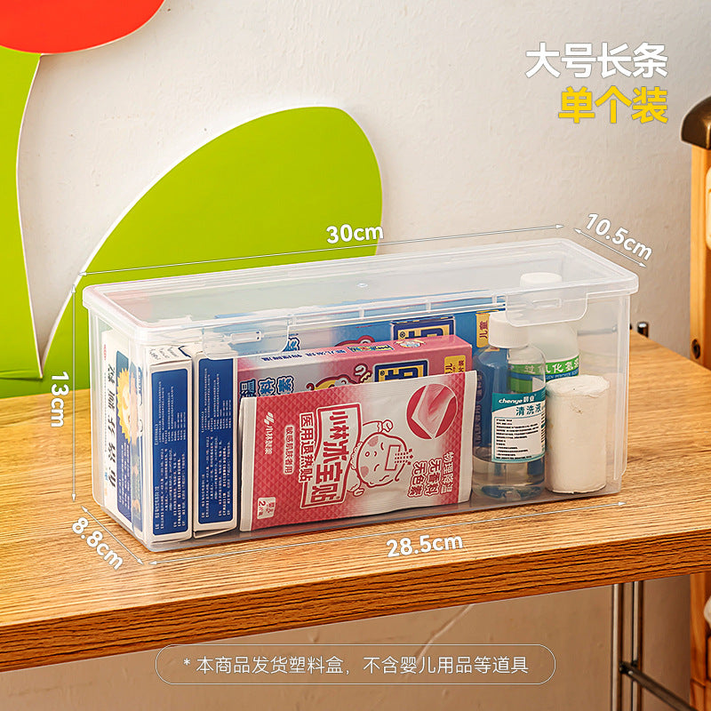 Toothpaste bottle storage box with lid Plastic baby toy box with lid Transparent flip rectangular storage box