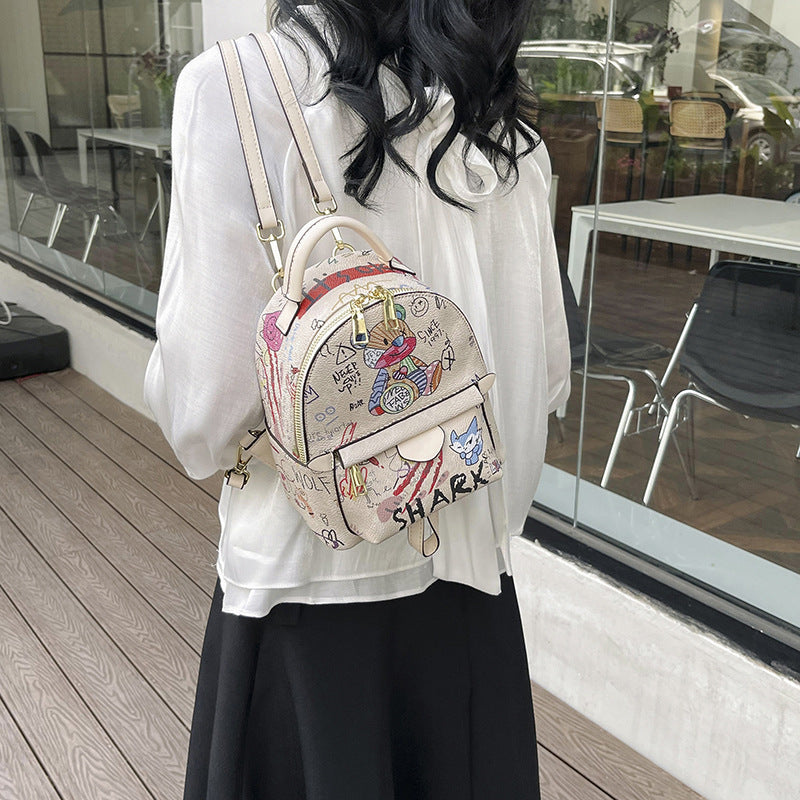 Bags: new 2025 collection - mori girl style cartoon bear quirky & unique casual travel backpack - pu leather