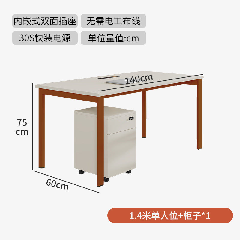Saint rica thickened steel frame office desk and chair combination four-person double 2-person 4-person desk casual modern office electric