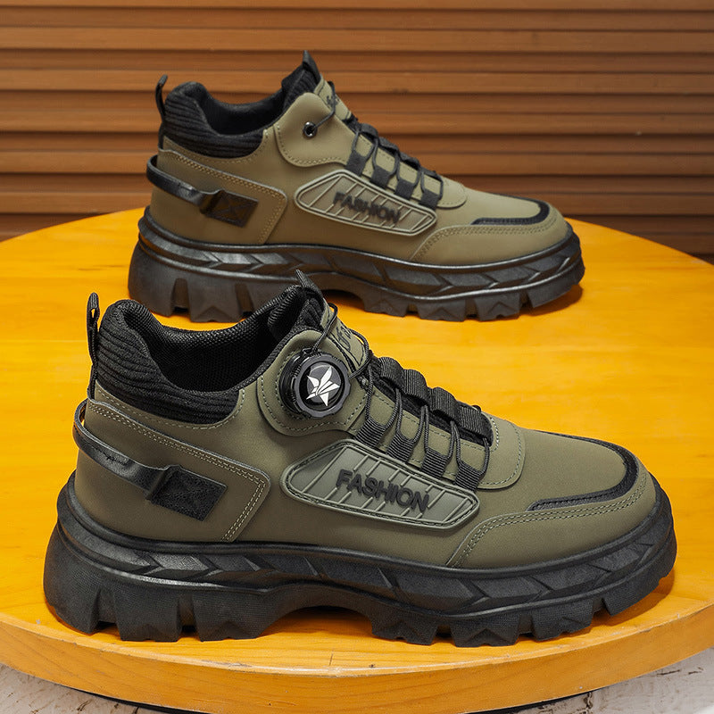 2025 autumn new high-top men's sneakers, trendy athletic thick-soled casual work boots, non-slip outdoor martin boots - hot seller!