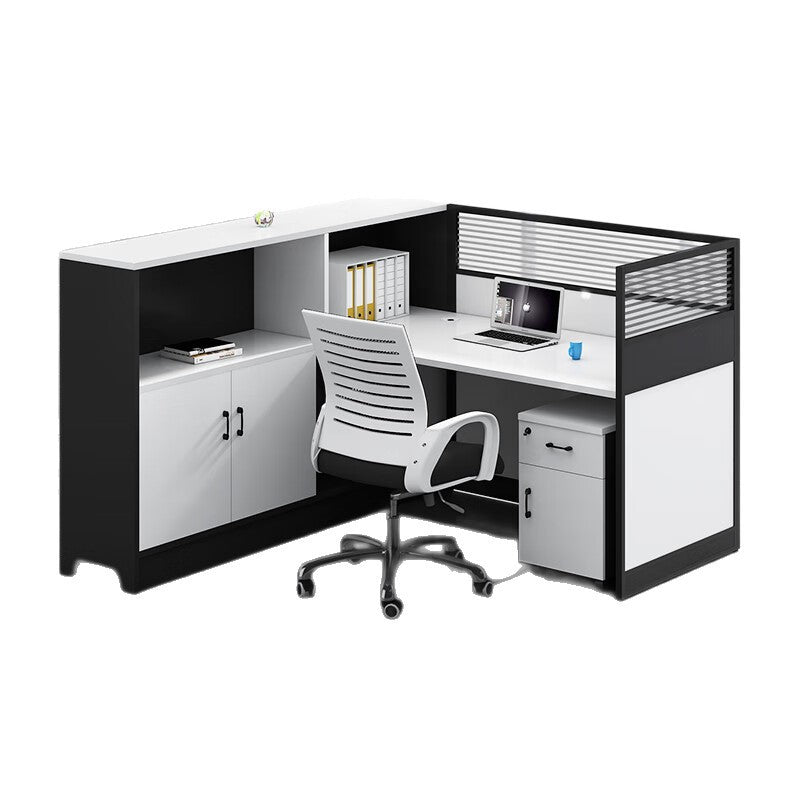 Saint li office desk - staff desk with partition, cubicle, and computer desk for finance staff