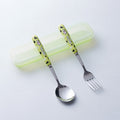 Green cow fork & spoon set