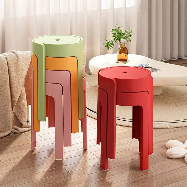 Plastic stool household stackable thickened windmill bench modern simple dining table round whirlwind chair catering commercial