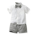Kids dress first birthday summer boys short-sleeved white shirt boy host costume piano kindergarten performance costume
