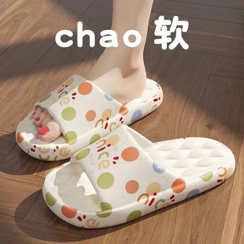 Women's slippers 2025 summer ins trendy indoor couple home student dorm beach travel sandals men's slippers