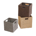 Imitation rattan woven storage basket plaid box foldablecasual dirty clothes storage basket square toy snack storage
