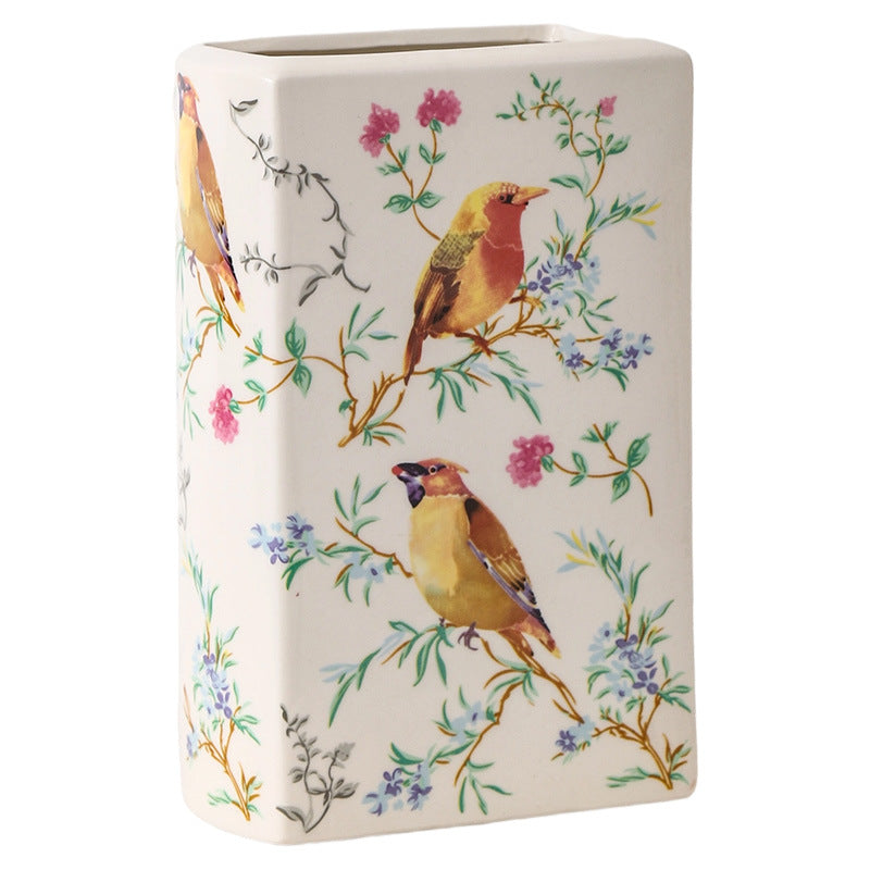 Ceramic vase flower arrangement ornament desktop decoration creative unique book-shaped decorative vessel living room entryway dining table vase