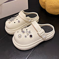 Women's summer clogs: new platform sandals with thick soles, hidden heel, beach-ready, nurse-style, closed-toe, half-slipper design
