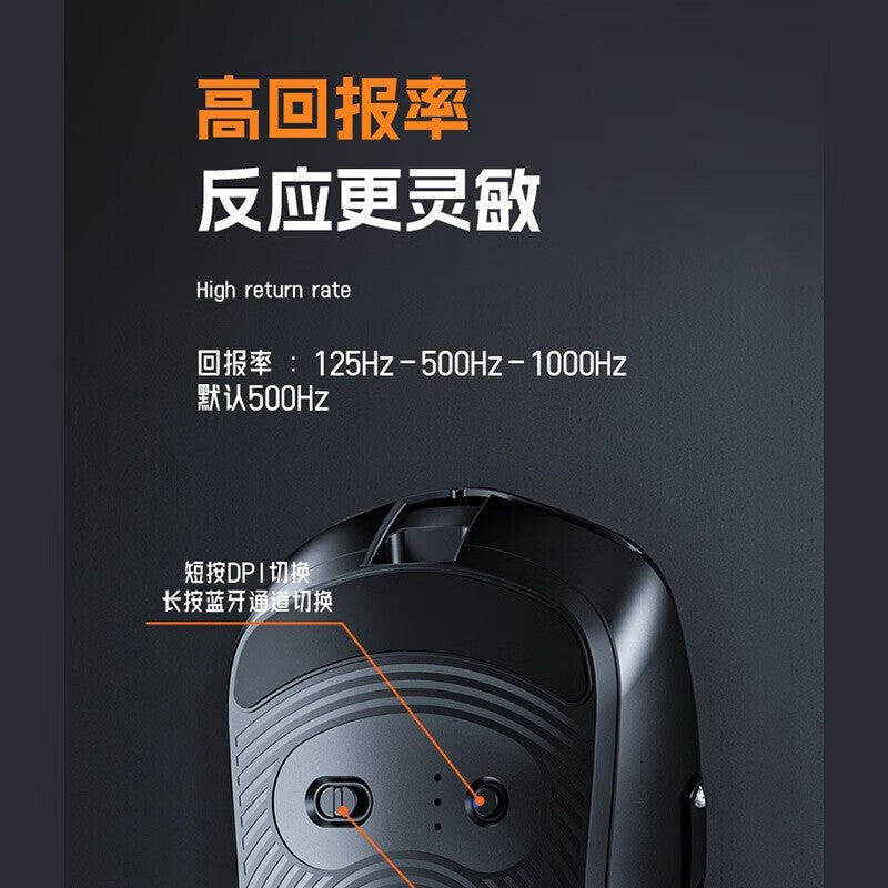 Wolf spider sc580 wireless mouse - bluetooth rechargeable tri-mode gaming mouse with macro programming and 6 adjustable dpi levels