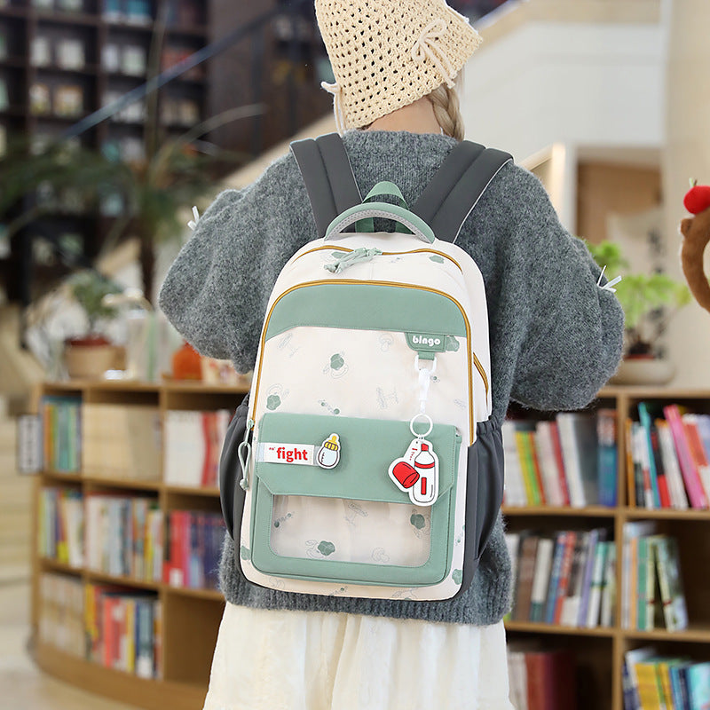 New schoolbag backpack girls simple leisure student bag college style backpack junior high school high school campus schoolbag