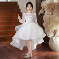 Flower girl dress kids princess dress host piano performance classygirl catwalk trailing skirt swallowtail cross-border