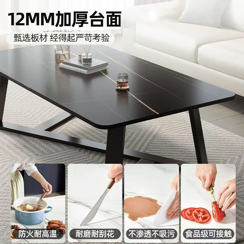 Coffee tableaccessible luxury imitation rock slab thickened steel frame for homesimple living room coffee table table modern casual small apartment tea table