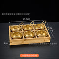 Six compartments + round bowl with handle [gold]