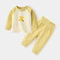 Babylon baby cotton printed snap-shoulder two-piece set: kids' autumn/winter jacquard thermal underwear with high-waisted pants