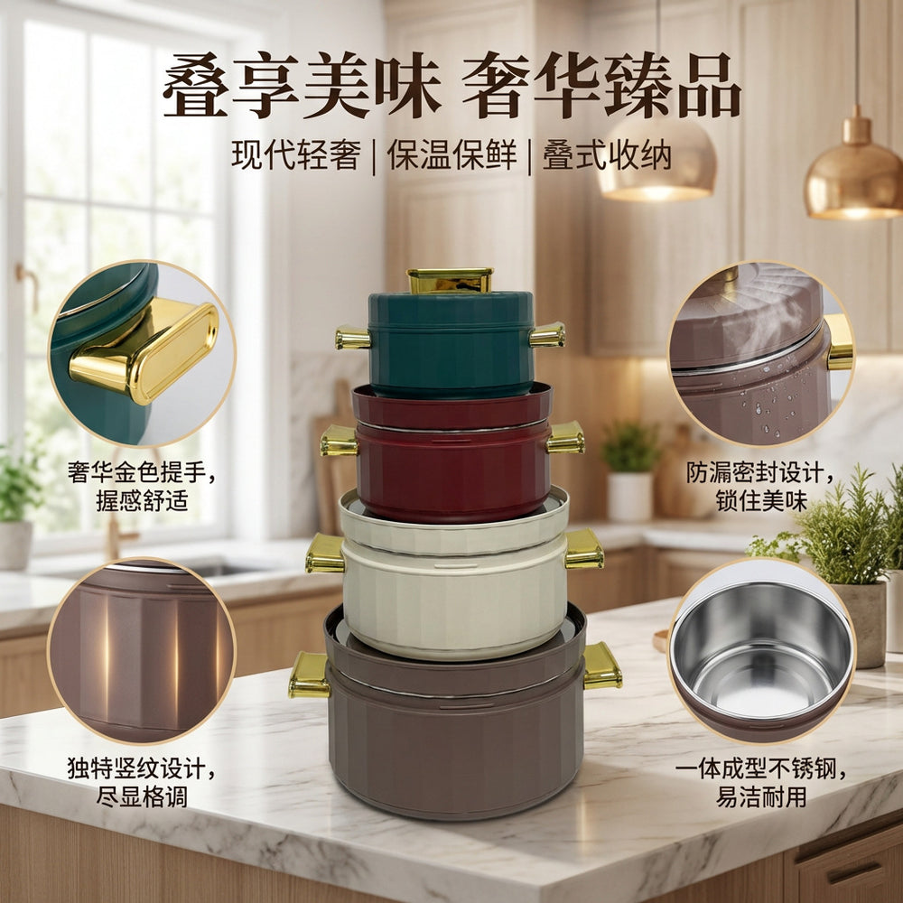 Food warmer containerexportsuit3pcs 1.5l-3.2l-6.2l simple thermal insulation box