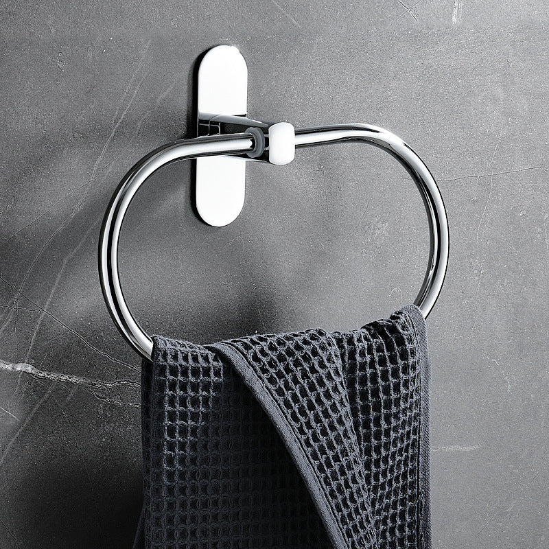 Stainless steel towel ring No punching ring Round bathroom Toilet pendant Toilet hanging ring Toilet towel rack