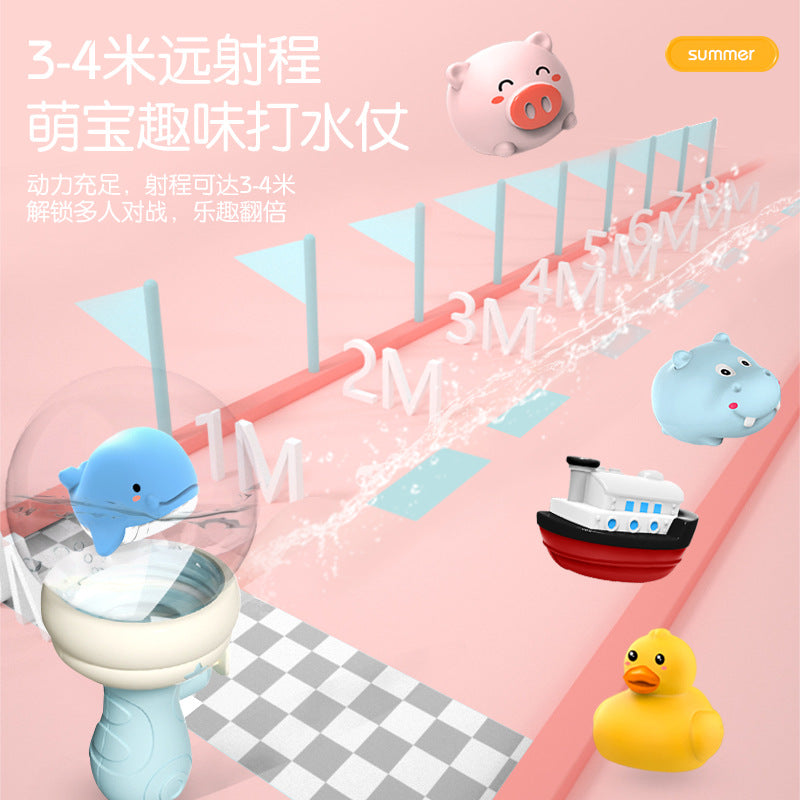 New tiktok-style cartoon water gun for kids - squirt, splash, and water fight fun! perfect for boys and girls, with lights and water features. ideal for street vendors and wholesale