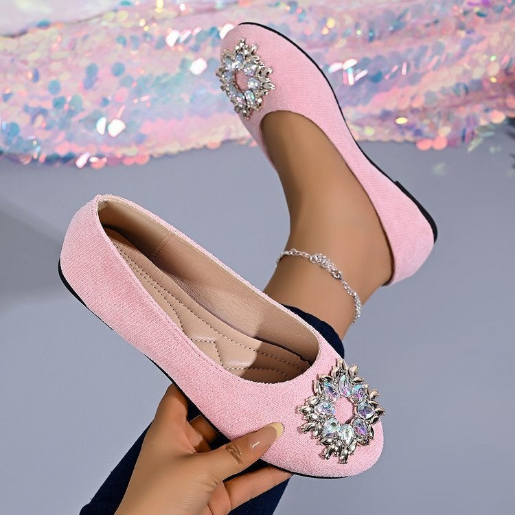 Classyflats french rhinestone flats spring & fall new arrivaleasiest for match black square toe flats bean work clothing shoes