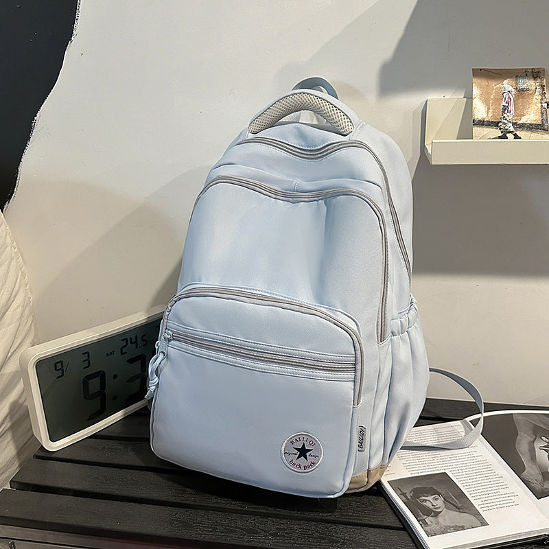 New arrival backpack classic student school bag large capacity lightweight water-repellent backpack lightweight pure color backpack