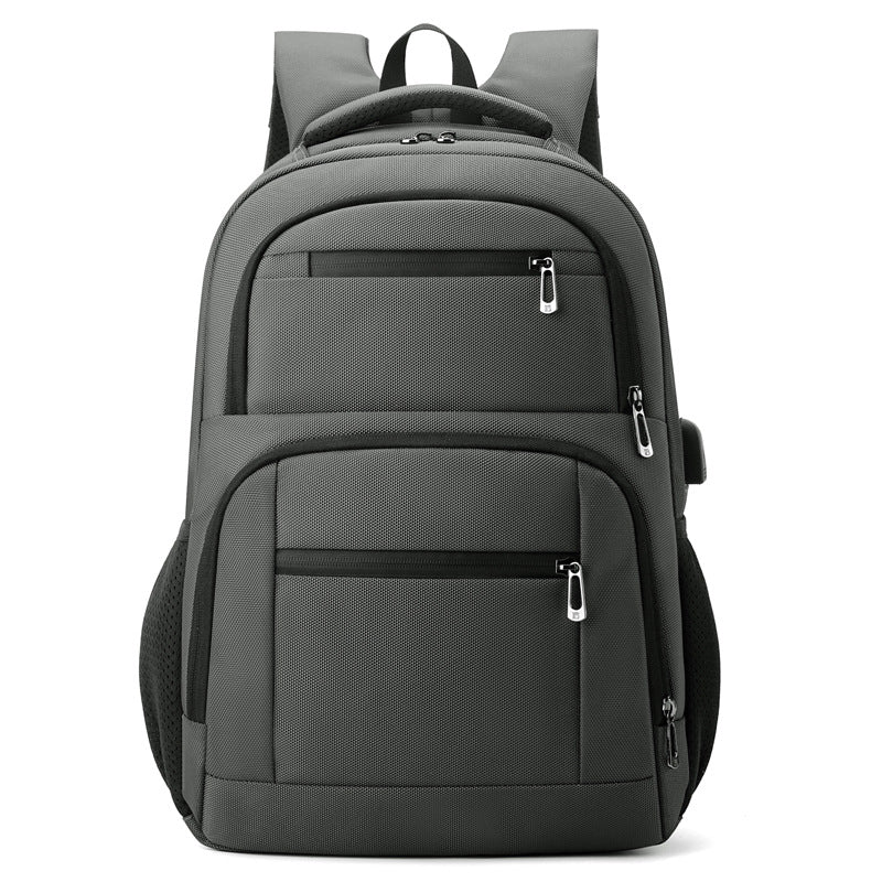 Casual backpack men's new multi-functional simple commuter computer backpack, multi-compartment large-capacity USB port backpack