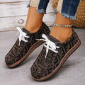 export plus size ethnic style casual flats women's colorful lace-up graffiti low-top canvas shoes wood grain thick sole shoes
