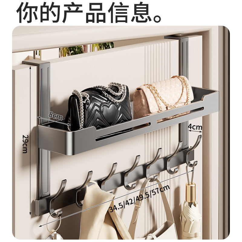 Over-the-door hook rack - no drilling required! perfect for hanging clothes, keys, and hats. a space-saving organizer for your bedroom or entryway