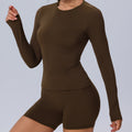 Amazon's new long sleeves yoga wear tight breathable elastic fitness wear professional training sportswear tops t-shirt