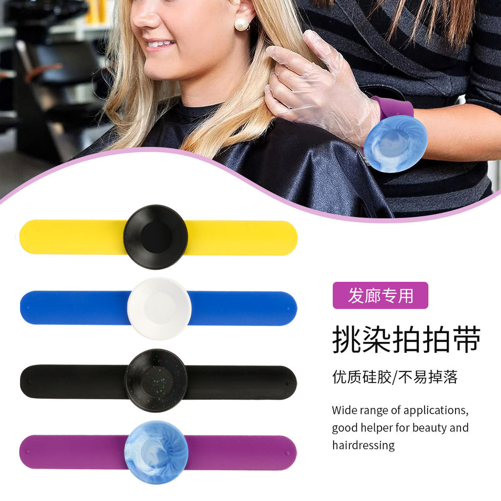 Cross-border beauty bracelet with oil perm dye hair highlight dye pat circle beauty salon silicone pat tape