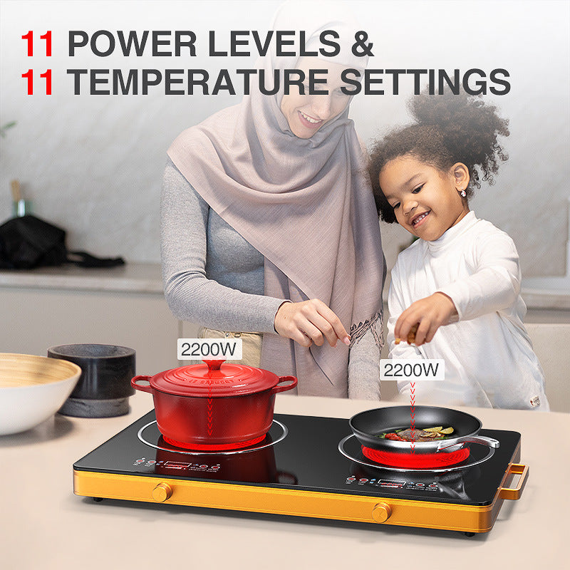 Double-head double-stove electric ceramic stove for homemanufacturer induction cooker three-eye infrared desktop light wave cross-border carefully selected american regulations