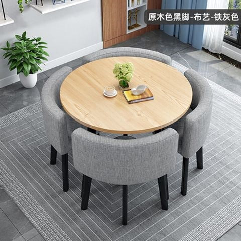 Collapsible dining table for home, small apartment, apartment, restaurant, shopfront negotiation table and chair set, reception round table