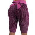 2025 amazon women's bowknot honeycomb jacquard solid color yoga pants, activewear, capri leggings - in stock, cropped length